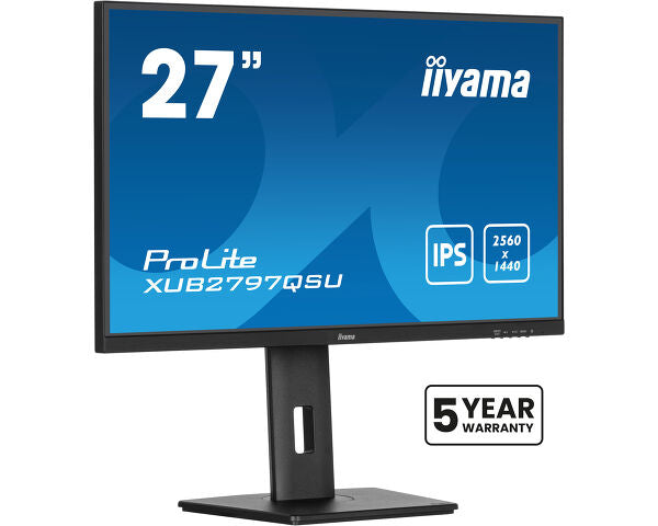 iiyama ProLite XUB2797QSU-B1 computer monitor 61 cm (24") 2560 x 1440 pixels Wide Quad HD LED Black