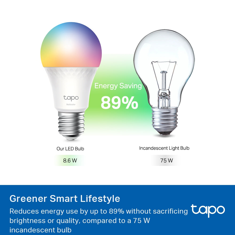 TP-Link Tapo Smart WiFi Light Bulb, Multicolor