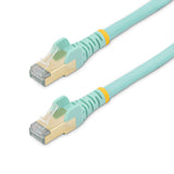 StarTech.com 0.50m CAT6a Ethernet Cable - 10 Gigabit Shielded Snagless RJ45 100W PoE Patch Cord - 10GbE STP Network Cable w/Strain Relief - Aqua Fluke Tested/Wiring is UL Certified/TIA