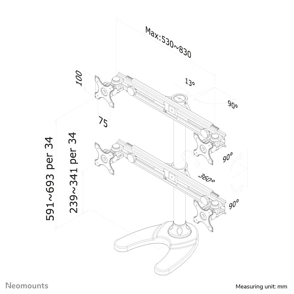 Neomounts monitor desk mount