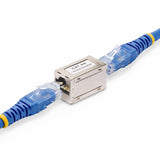 StarTech.com Shielded RJ45 Coupler, Inline Cat6a Coupler, Female to Female (F/F) T568B Pinout, Shielded Ethernet Cable Extension