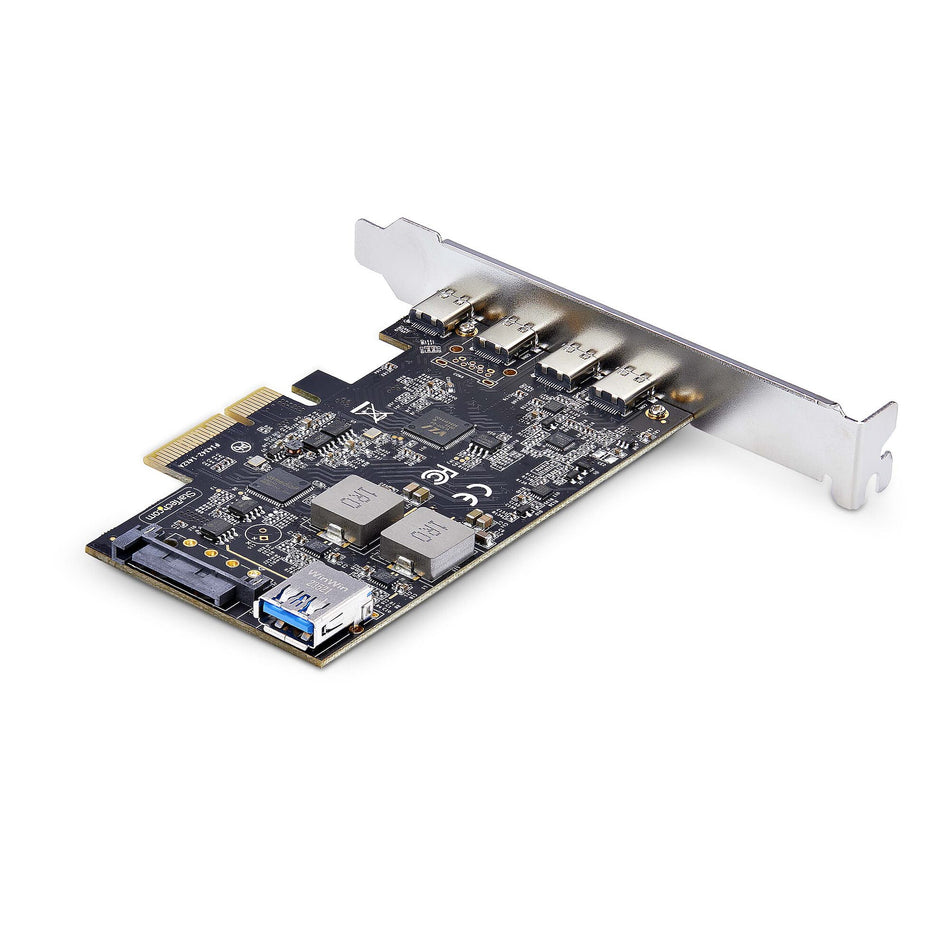 StarTech.com 5-Port USB PCIe Card, USB 3.2 10Gbps, PCI Express Card with 4x USB-C Ports, 1x USB-A Internal Port, USB PCIe Controller Card, Windows/macOS/Linux