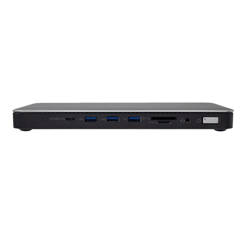 V7 DOCKTB4PT laptop dock/port replicator Wired Thunderbolt 4 Black, Silver