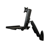 StarTech.com Wall Mount Workstation - Articulating Full Motion Standing Desk with Ergonomic Height Adjustable Monitor & Keyboard Tray Arm - Mouse & Scanner Holders - Single VESA Display