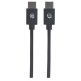 Manhattan USB-C to USB-C Cable, 3m, Male to Male, Black, 480 Mbps (USB 2.0), Equivalent to USB2CC3M, Hi-Speed USB, Lifetime Warranty, Polybag