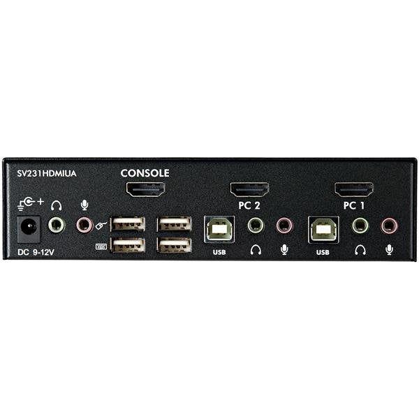 StarTech.com 2 Port USB HDMI KVM Switch with Audio and USB 2.0 Hub