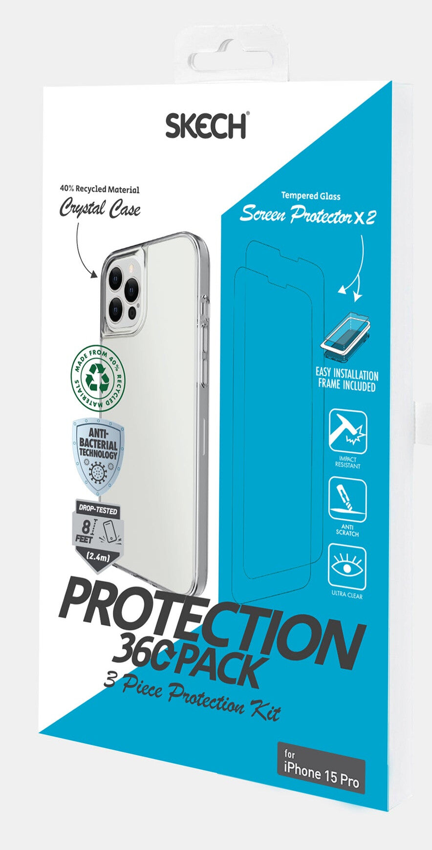 Skech SKB-IPH15P-BB mobile phone case 15.5 cm (6.12") Cover Transparent