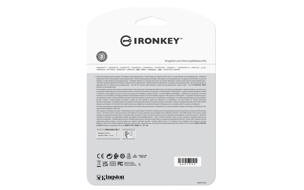 Kingston Technology IronKey 8GB Vault Privacy 50 AES-256 Encrypted, FIPS 197