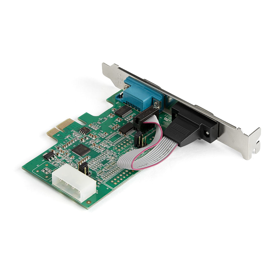 StarTech.com 2-port PCI Express RS232 Serial Adapter Card - PCIe RS232 Serial Host Controller Card - PCIe to Dual Serial DB9 Card - 16950 UART - Expansion Card - Windows & Linux