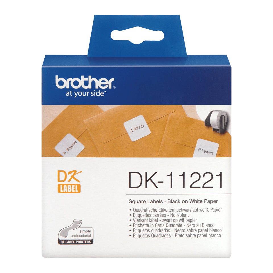 Brother DK-11221 DirectLabel Etikettes 23mm x 23mm 1000 for Brother P-Touch QL/700/800/QL 12-102mm/QL 12-103.6mm