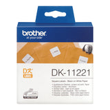 Brother DK-11221 DirectLabel Etikettes 23mm x 23mm 1000 for Brother P-Touch QL/700/800/QL 12-102mm/QL 12-103.6mm