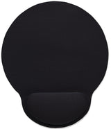 Manhattan Wrist Gel Support Pad and Mouse Mat, Black, 241 × 203 × 40 mm, non slip base, Lifetime Warranty, Card Retail Packaging