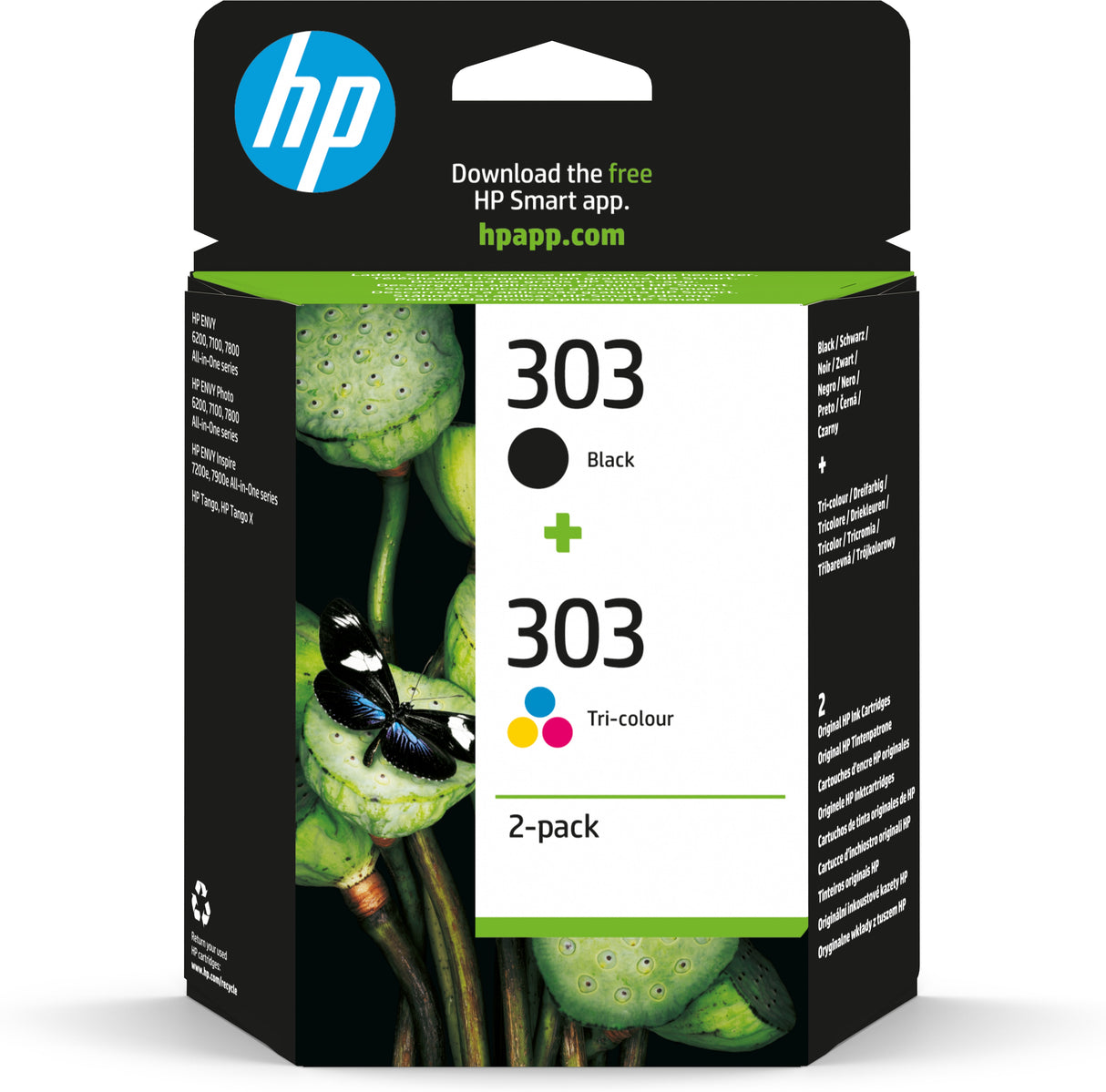 HP 3YM92AE/303 Printhead cartridge multi pack black + color 4ml Pack=2 for HP Envy Photo 6230/e