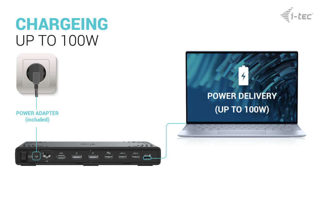 i-tec USB-C Triple Display Docking Station Gen 2 + Power Delivery 100W