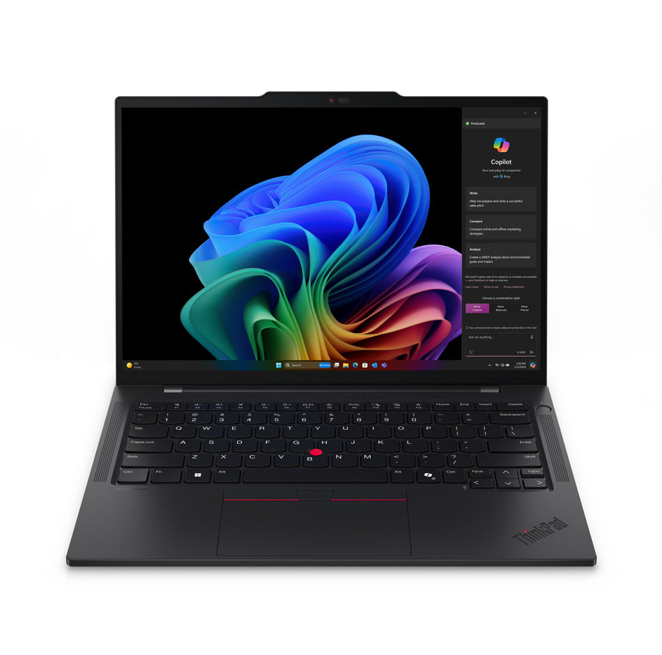 Lenovo ThinkPad T14s Gen 6 (Snapdragon) Copilot+ PC Qualcomm Snapdragon X1P-42-100 Laptop 35.6 cm (14") WUXGA 16 GB LPDDR5x-SDRAM 512 GB SSD Wi-Fi 7 (802.11be) Windows 11 Pro UK English Black