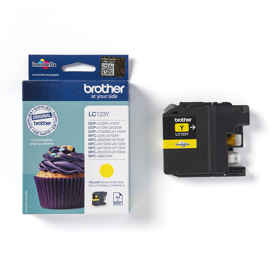 Brother LC-123Y Ink cartridge yellow, 600 pages ISO/IEC 24711 5,9ml for Brother DCP-J 132/MFC-J 4510/MFC-J 6920