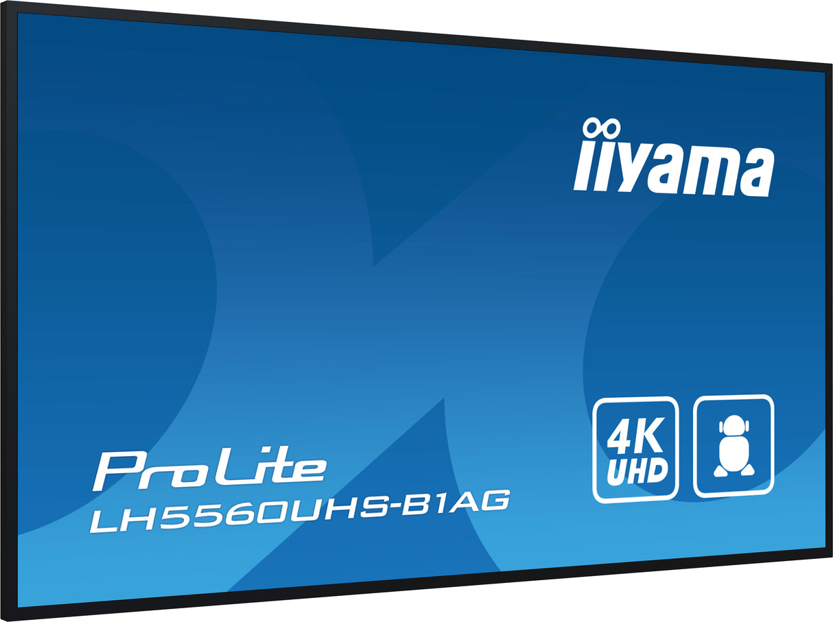 iiyama LH5560UHS-B1AG Signage Display Digital A-board 139.7 cm (55") LED Wi-Fi 500 cd/m² 4K Ultra HD Black Built-in processor Android 11 24/7