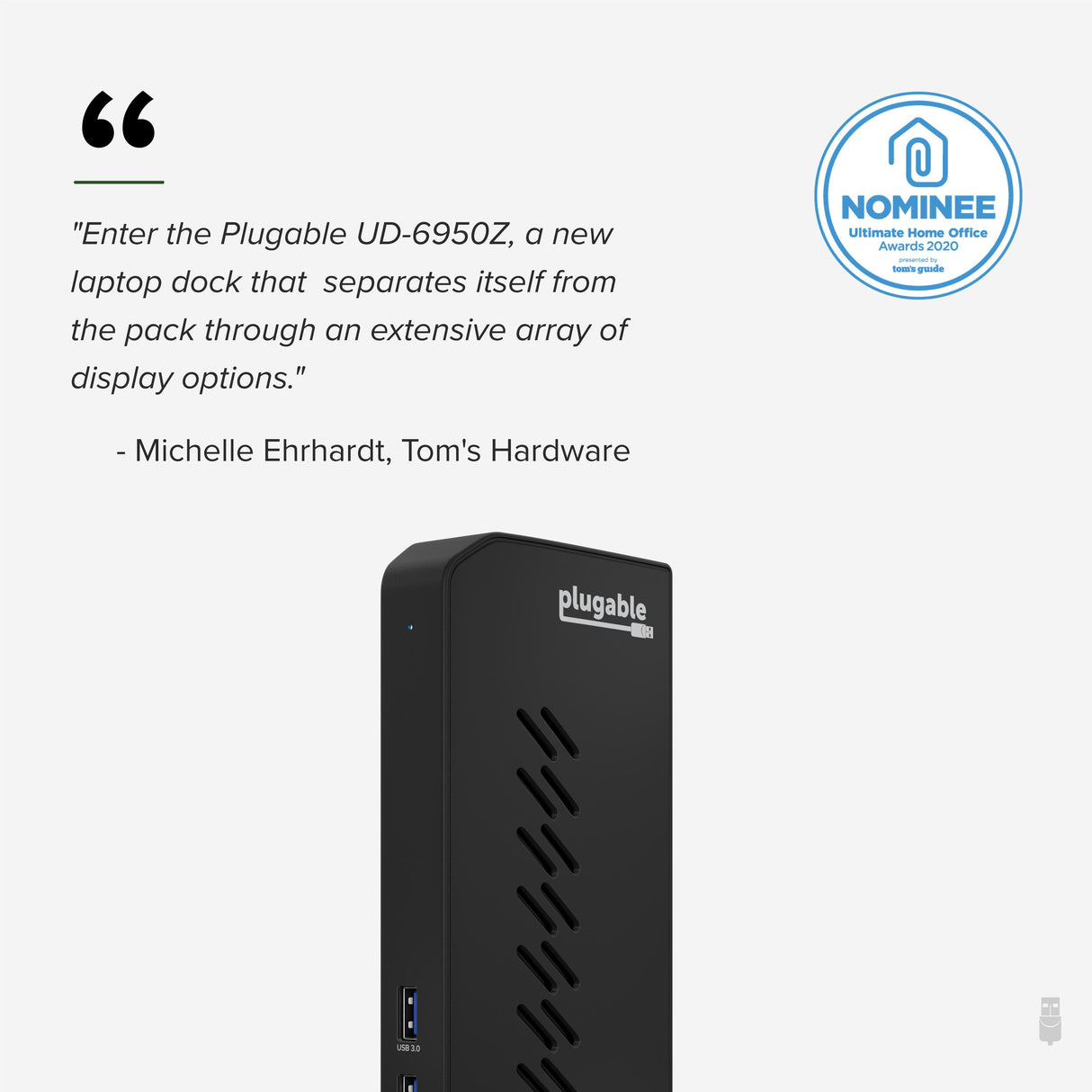 Plugable Technologies USB 3.0 and USB-C Dual 4K Display Docking Station with DisplayPort and HDMI for Windows and Mac (Dual 4K DisplayPort & HDMI, Gigabit Ethernet, Audio, 6 USB Ports) Vertical