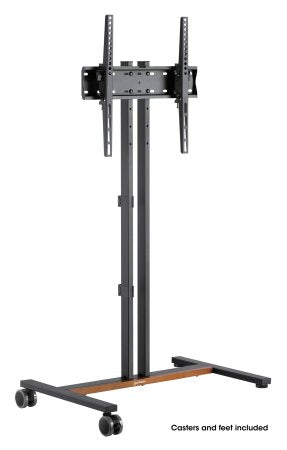 Manhattan TV & Monitor Mount, Trolley Stand (Compact), 1 screen, Screen Sizes: 34-55", Silver, VESA 200x200 to 400x400mm, Max 35kg, Height-adjustable to four levels: 862, 916, 970 and 1024mm, LFD, Lifetime Warranty