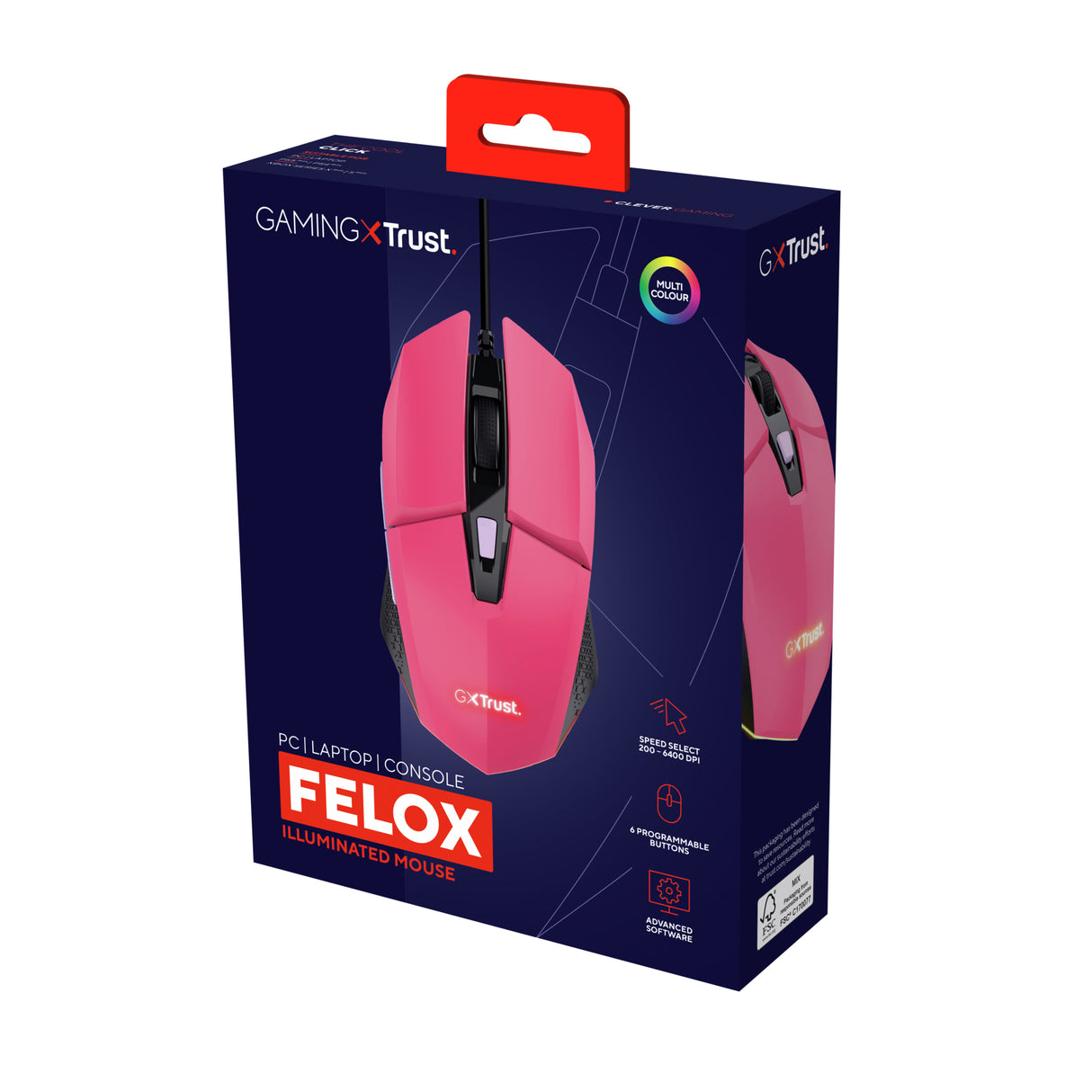 Trust GXT 109P FELOX mouse Gaming Ambidextrous USB Type-A 6400 DPI