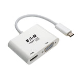 Tripp Lite U444-06N-HV4K USB-C Multiport Adapter (M/2xF) - 4K HDMI, VGA, White