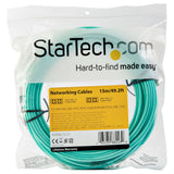 StarTech.com 15m (50ft) LC/UPC to LC/UPC OM4 Multimode Fiber Optic Cable, 50/125µm LOMMF/VCSEL Zipcord Fiber, 100G, Low Insertion Loss - LSZH Fiber Jumper Cord