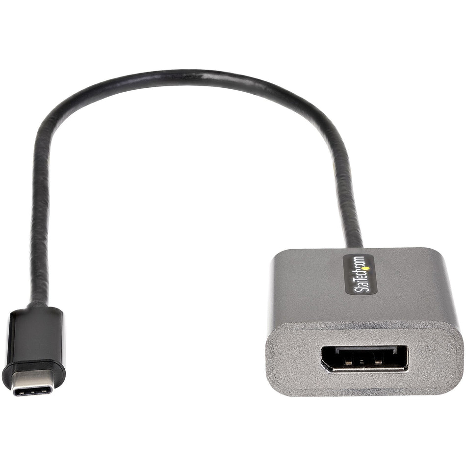 StarTech.com USB C to DisplayPort Adapter - 8K/4K 60Hz USB-C to DisplayPort 1.4 Adapter Dongle - USB Type-C to DP Monitor Video Converter - Works w/Thunderbolt 3 - w/12" Long Attached Cable