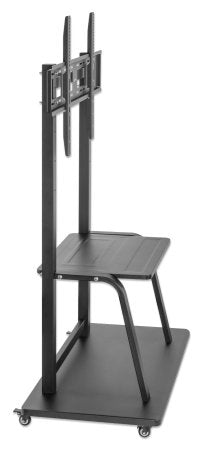 Manhattan TV & Monitor Mount, Trolley Stand, 1 screen, Screen Sizes: 37-100", Black, VESA 200x200 to 800x600mm, Max 150kg, Shelf and Base for Laptop or AV device, Height-adjustable to four levels: 862, 916, 970 and 1024mm, LFD, Lifetime Warranty