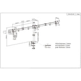 Manhattan TV & Monitor Mount, Desk, Double-Link Arms, 3 screens, Screen Sizes: 10-27", Black, Clamp Assembly, Triple Screen, VESA 75x75 to 100x100mm, Max 7kg (each), Lifetime Warranty