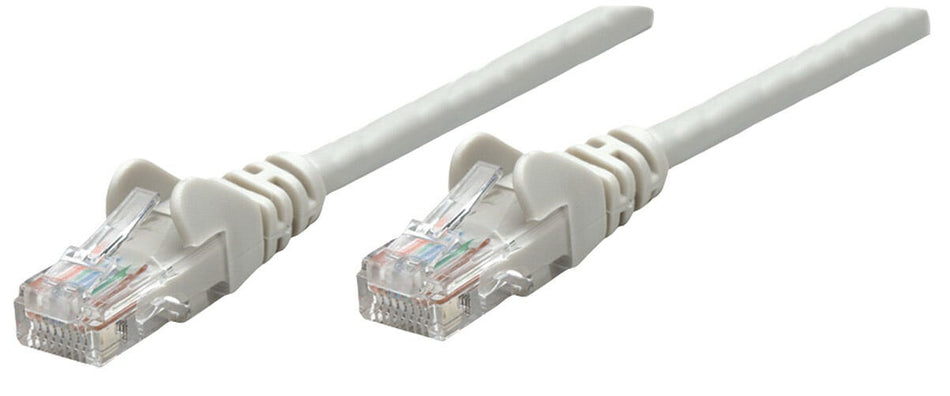 Intellinet Network Patch Cable, Cat6A, 0.25m, Grey, Copper, S/FTP, LSOH / LSZH, PVC, RJ45, Gold Plated Contacts, Snagless, Booted, Lifetime Warranty