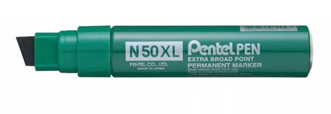 Pentel N50XL permanent marker Green Chisel tip 6 pc(s)