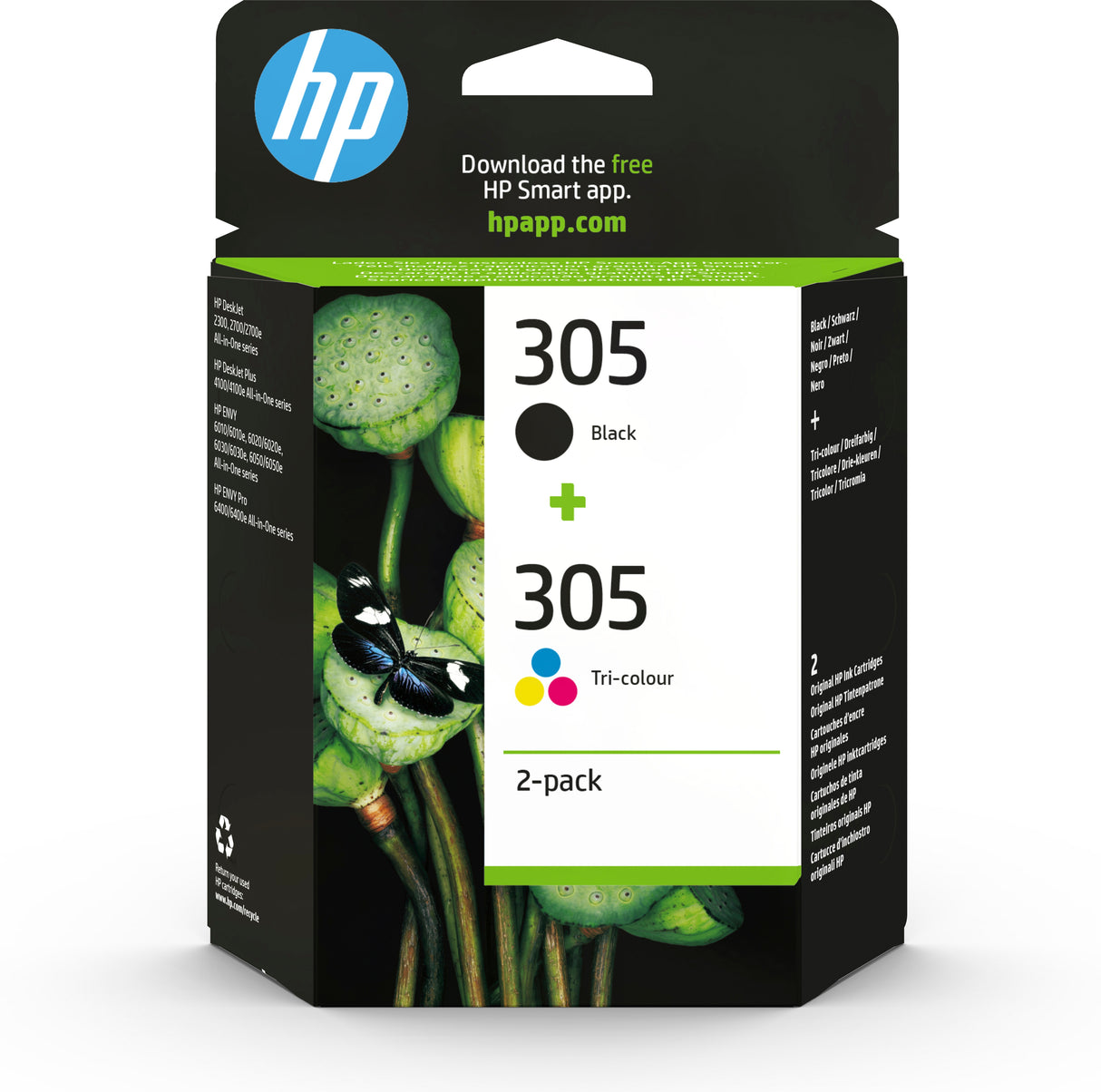 HP 6ZD17AE/305 Printhead cartridge multi pack black + color, 2x120 pages 4ml 120pg + 100pg Pack=2 for HP DeskJet 2710/e/Envy 6020/Envy 6020 e