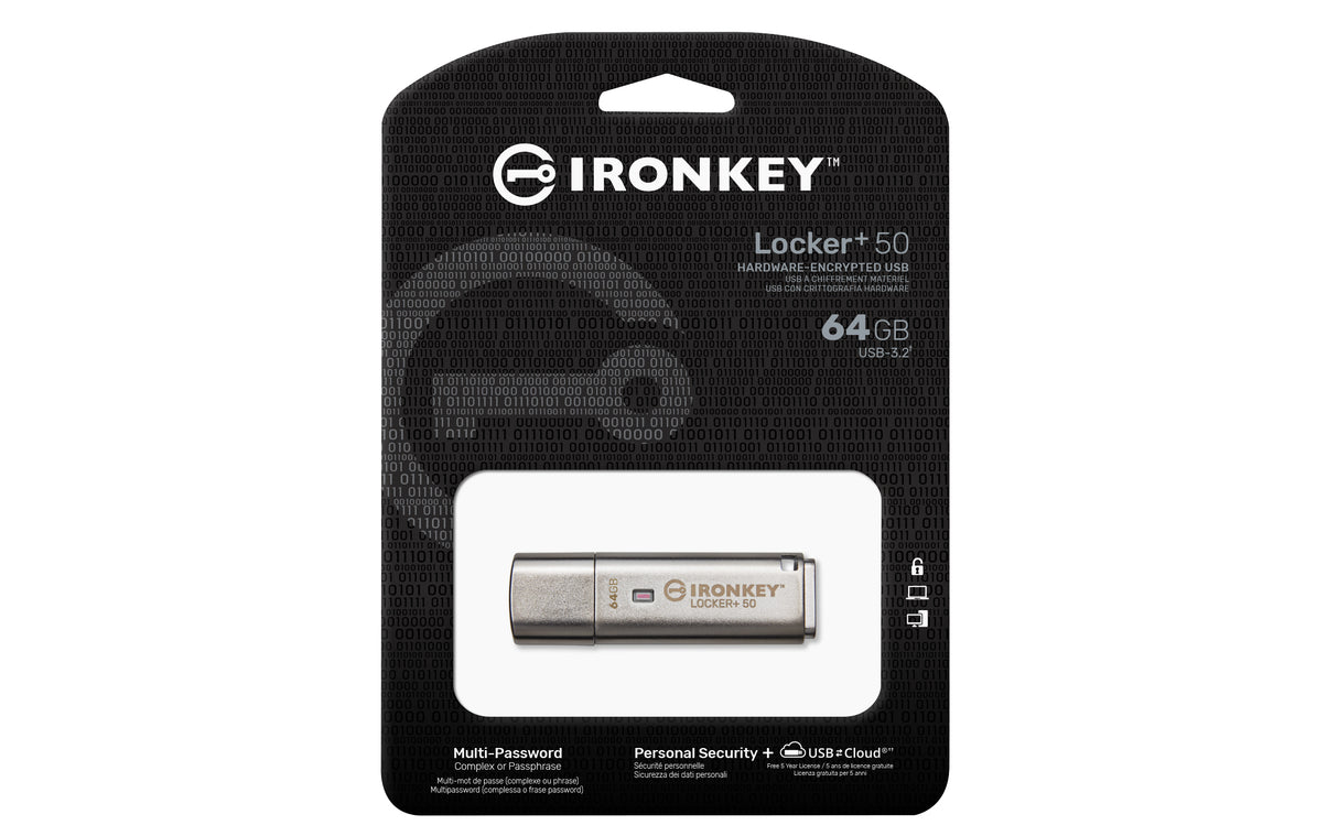 Kingston Technology IronKey 64GB IKLP50 AES USB, w/256bit Encryption