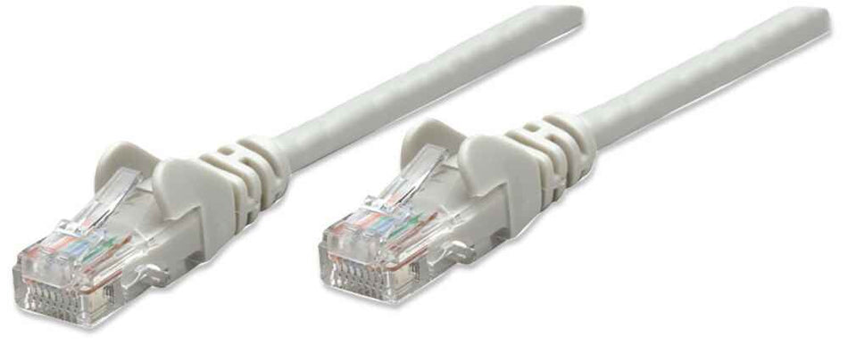 Intellinet Network Patch Cable, Cat5e, 1m, Grey, CCA, U/UTP, PVC, RJ45, Gold Plated Contacts, Snagless, Booted, Lifetime Warranty