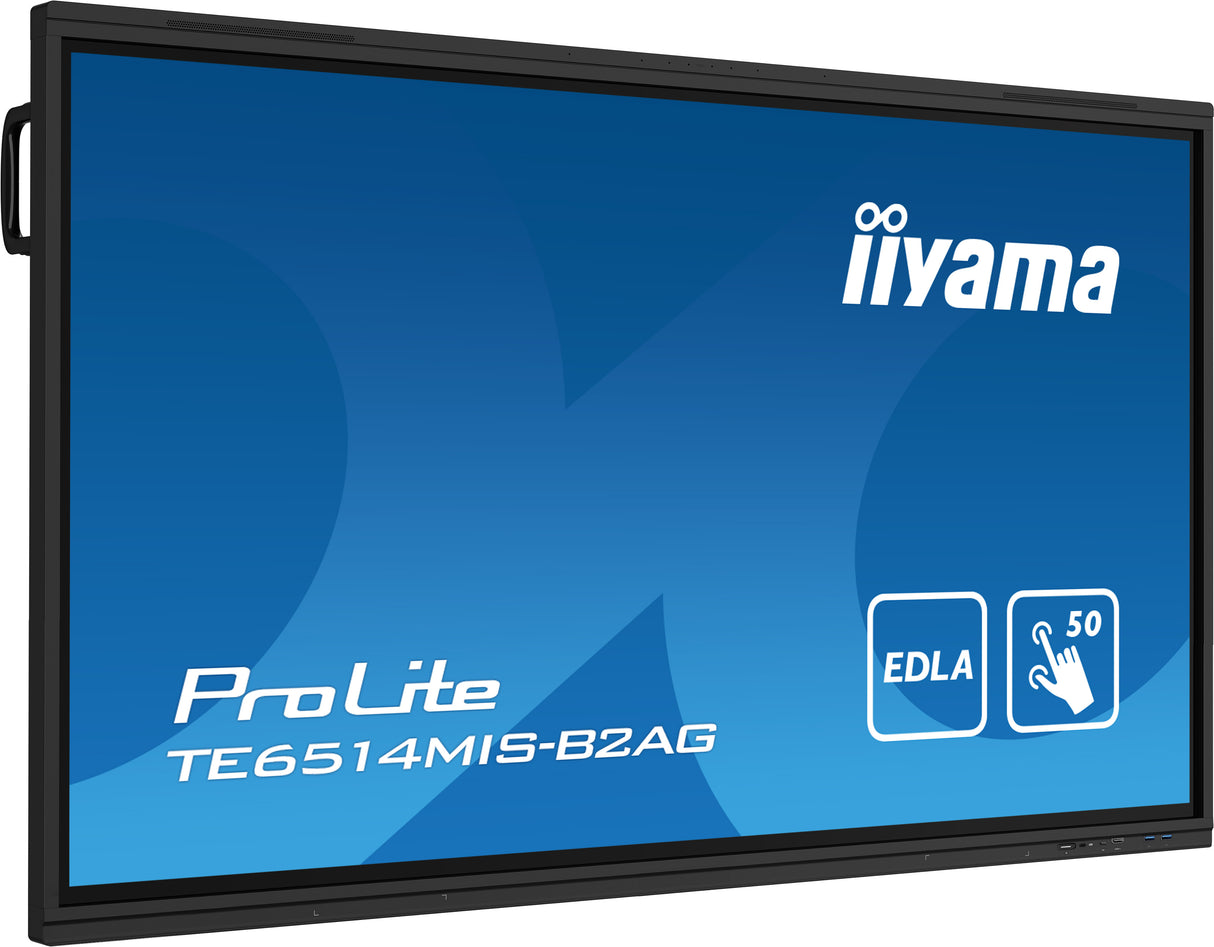 iiyama PROLITE TE6514MIS-B2AG Digital signage flat panel 165.1 cm (65") LCD Wi-Fi 435 cd/m² 4K Ultra HD Black Touchscreen Built-in processor Android 24/7