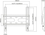 Manhattan TV & Monitor Mount, Wall, Fixed (Ultra slim), Screen Sizes: 23-42", Black, VESA: 75x75 to 200x200mm, Max 45kg, Lifetime Warranty