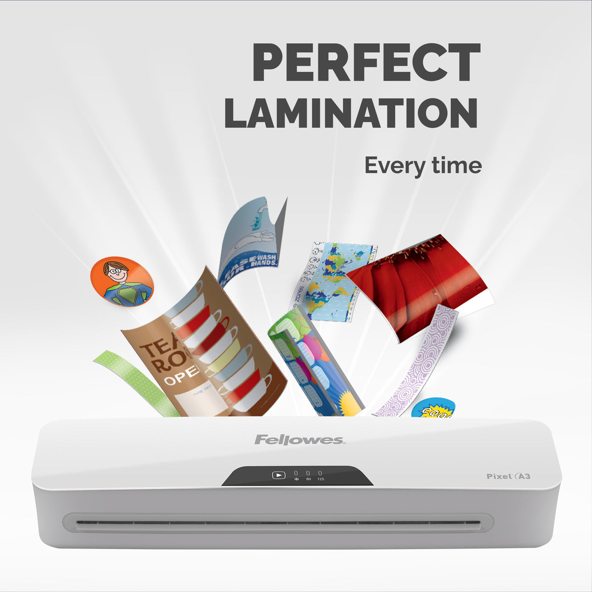 Fellowes A3 Laminator Machine Pixel A3 Laminating Machine 80 to 125 Micron 10 A4 Laminating Pouch Starter Pack Included