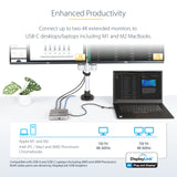 StarTech.com USB C Multiport Adapter, Dual 4K 60Hz HDMI 2.0b, HDR10, 2x 10Gbps USB Hub, 100W PD Pass-Through, GbE, SD, 14"/35cm Cable, Mini Dock, Laptop Docking Station, Win/Mac