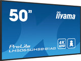 iiyama LH5065UHSB-B1AG Signage Display Digital signage flat panel 125.7 cm (49.5") LCD Wi-Fi 800 cd/m² 4K Ultra HD Black Built-in processor Android 11 24/7