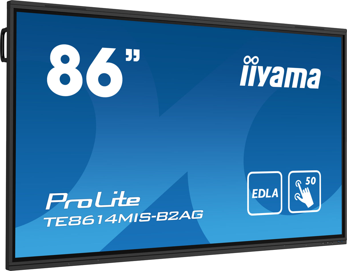 iiyama PROLITE TE8614MIS-B2AG Digital signage flat panel 2.18 m (86") LCD Wi-Fi 435 cd/m² 4K Ultra HD Black Touchscreen Built-in processor Android 24/7