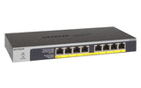 NETGEAR GS108LP Unmanaged Gigabit Ethernet (10/100/1000) Power over Ethernet (PoE) 1U Black, Grey