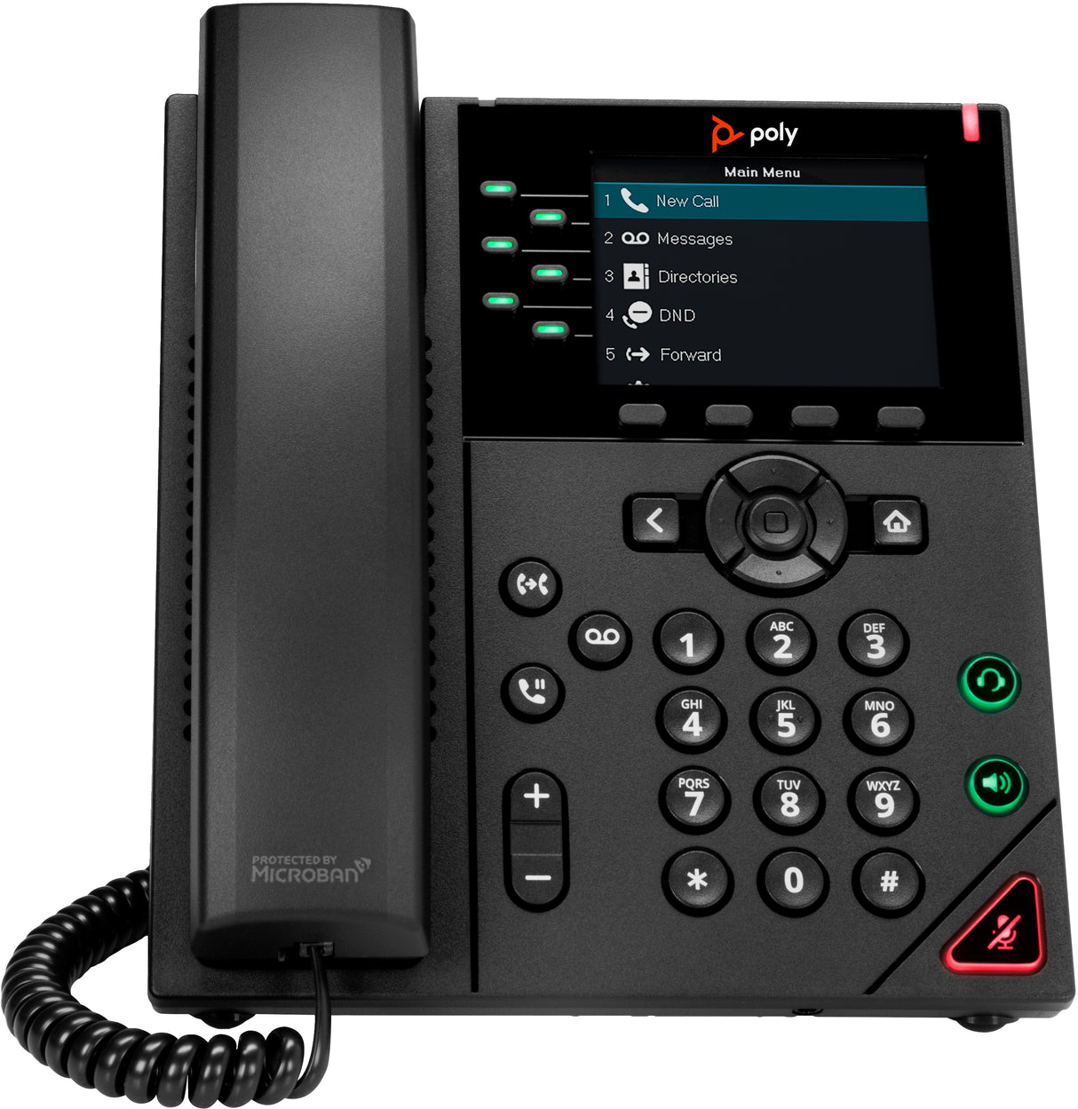 POLY VVX 350 6-Line IP Phone and PoE-enabled