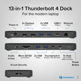 Plugable Technologies PLUGABLE THUNDERBOLT 4 DOCK FOR 4K DUAL MONITORS OR SINGLE 8K, 100W LAPTOP CHARGING