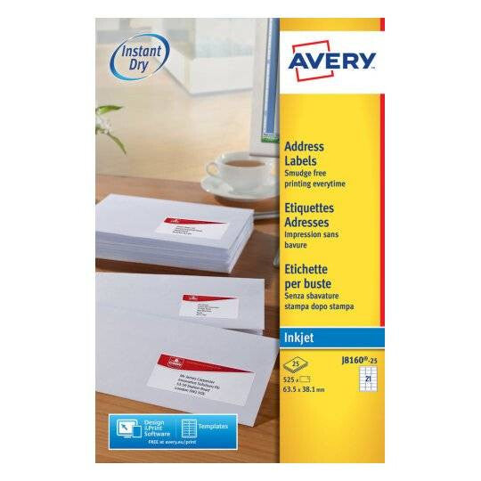 Avery J8160-25 printer label White