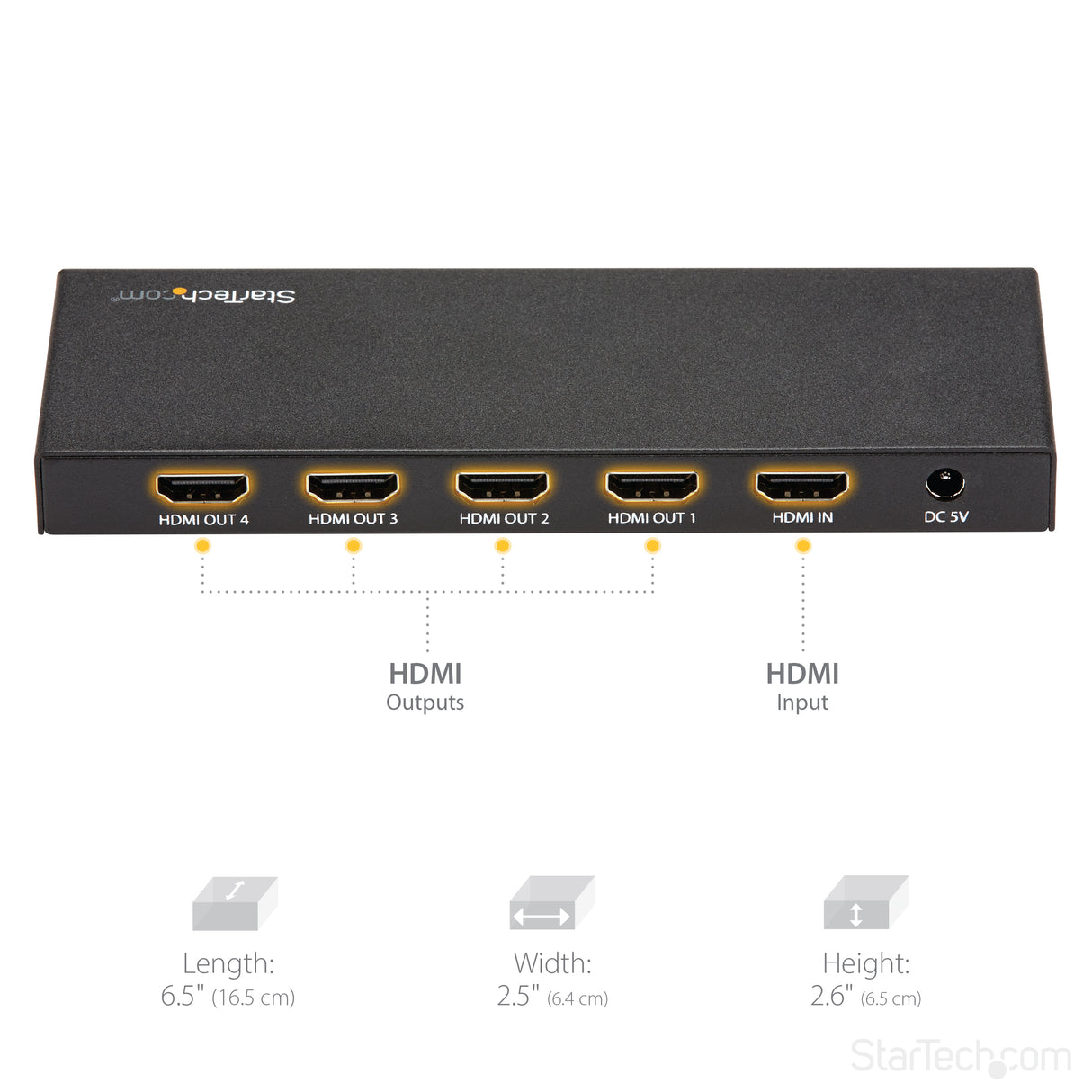 StarTech.com 4-Port HDMI Splitter - 4K 60Hz