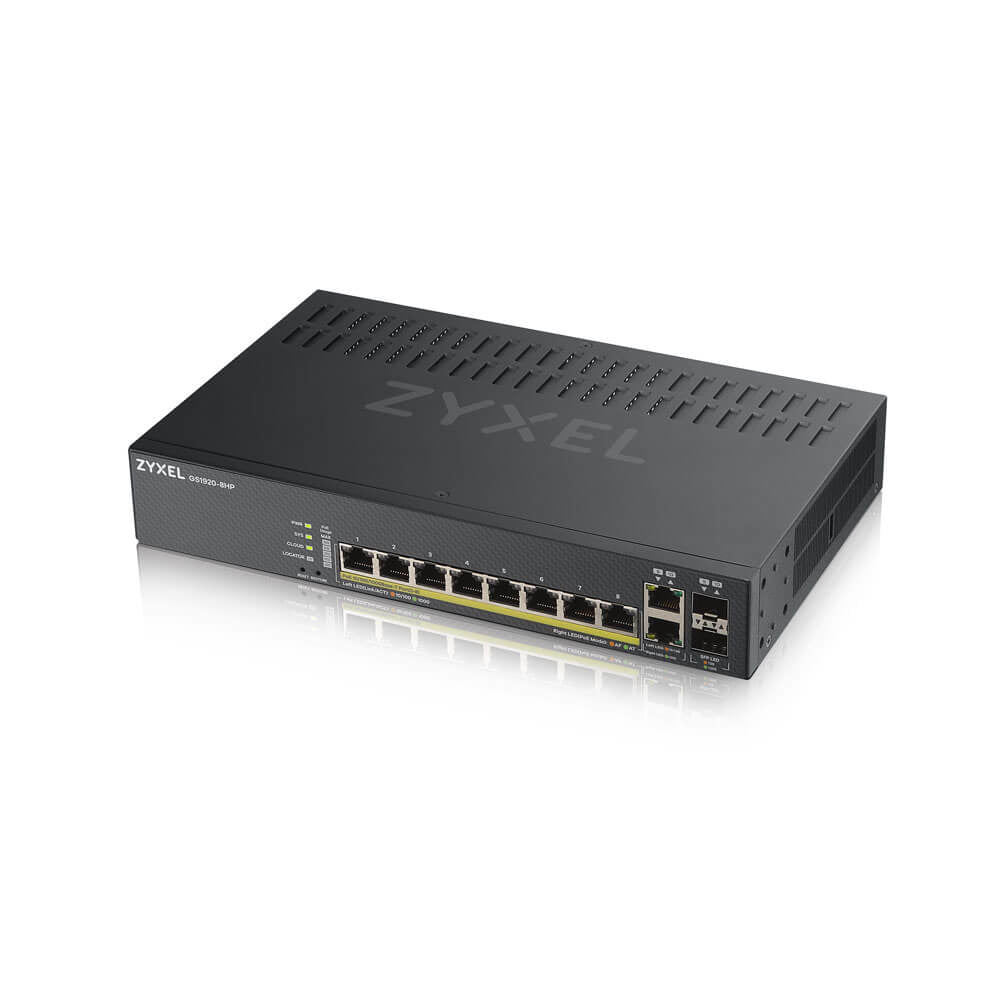 Zyxel GS1920-8HPv2 Managed L2/L3/L4 Gigabit Ethernet (10/100/1000) Power over Ethernet (PoE) Black