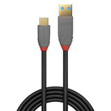 Lindy 2m USB 3.2 Type A to C Cable, 10Gbps, 5A, PD, Anthra Line