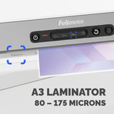 Fellowes A3 Laminator Machine Amaris A3 Laminating Machine 80 to 175 Micron 10 A4 Laminating Pouch Starter Pack Included