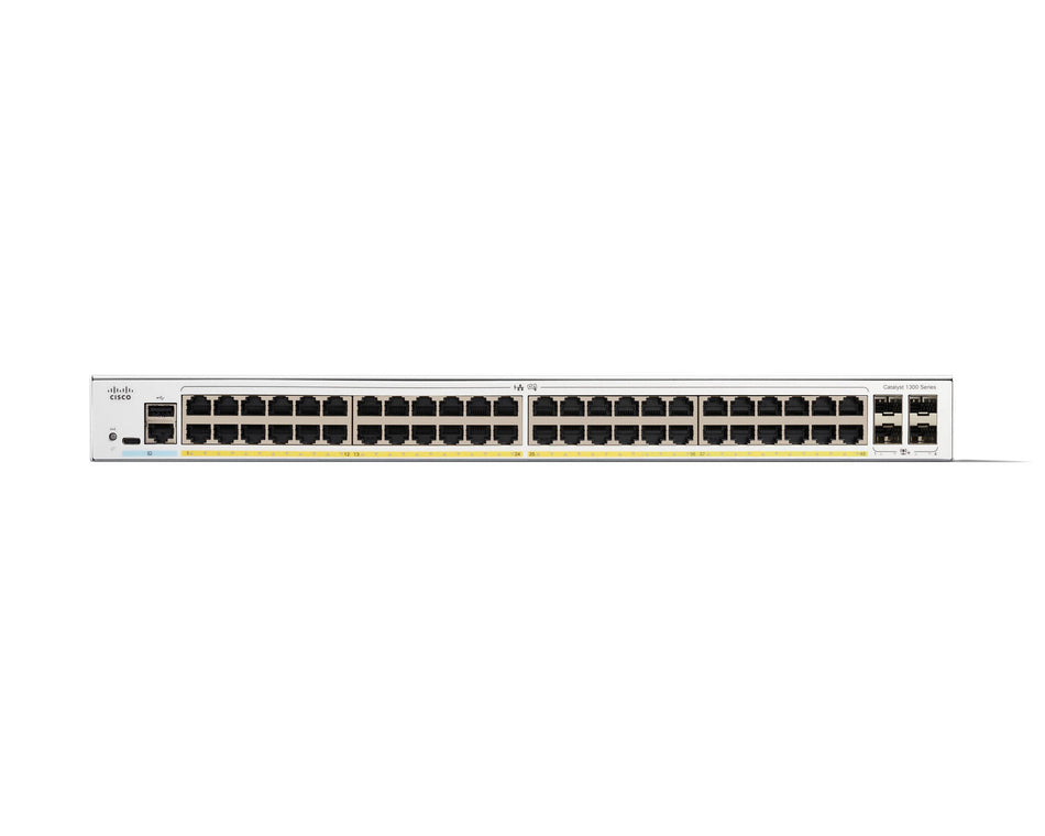 Cisco Catalyst 1300-48FP-4X Managed Switch, 48 Port GE, Full PoE, 4x10GE SFP+, Limited Lifetime Protection (C1300-48FP-4X)