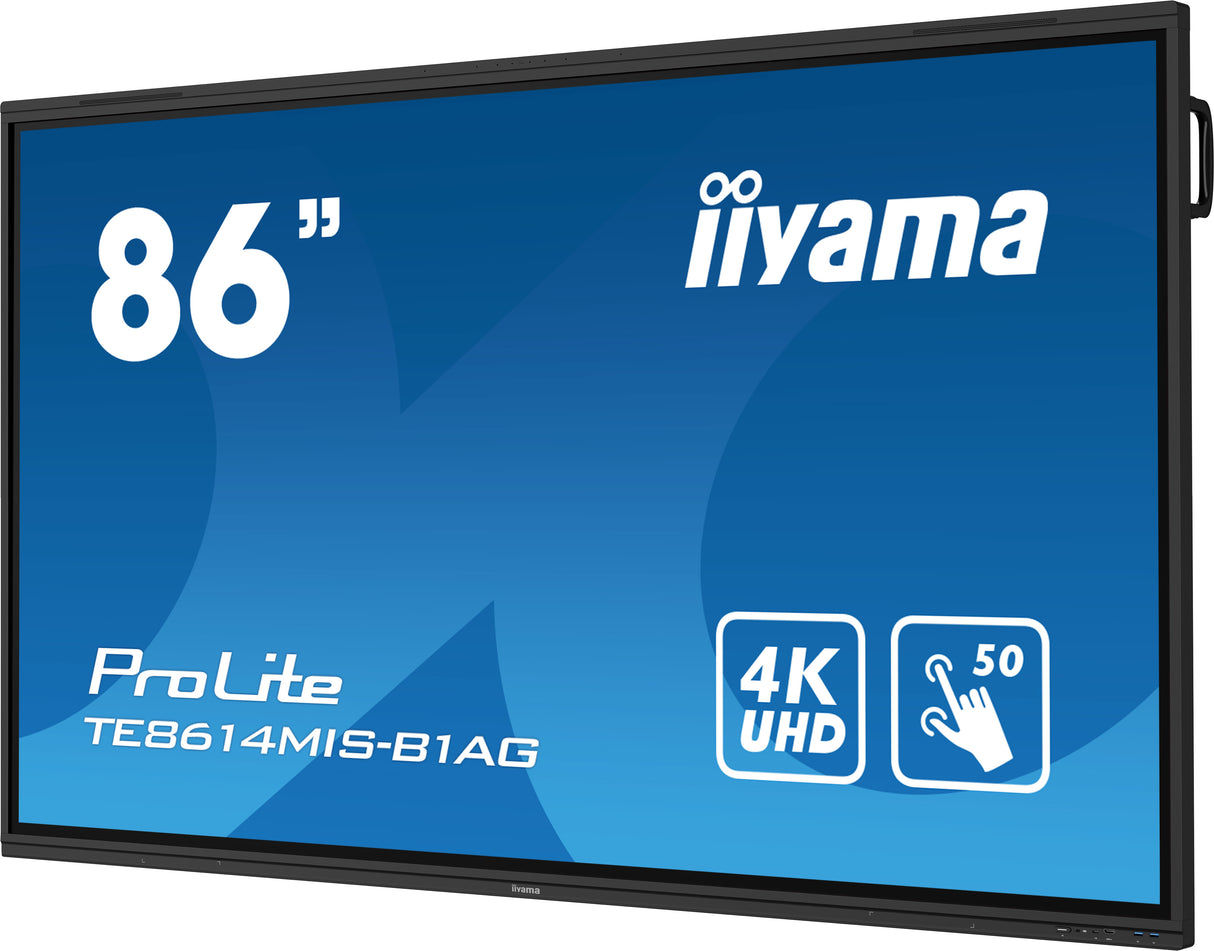 iiyama TE8614MIS-B1AG Signage Display Interactive flat panel 2.17 m (85.6") LCD Wi-Fi 435 cd/m² 4K Ultra HD Black Touchscreen Built-in processor Android 24/7